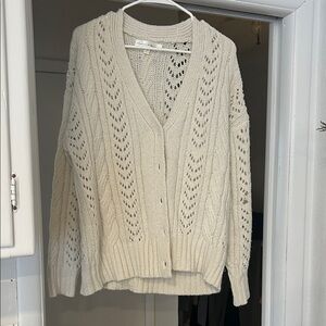 Chelsea & Theodore Cream Open Knit Cardigan